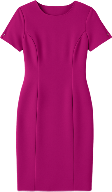 Women's Crewneck Short-Sleeve Sheath Dress