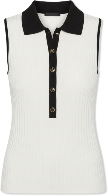 Women's Sleeveless Collared Sweater