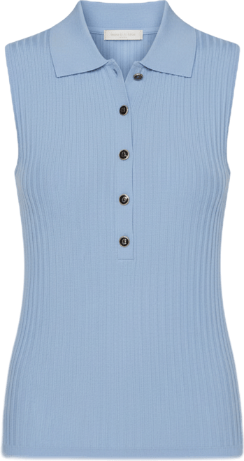 Women's Sleeveless Collared Sweater