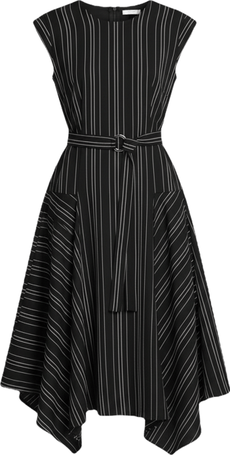 Women's Cap-Sleeve Asymmetric Hem Midi Dress