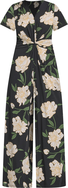 Plus Size V-Neck Twist Front Jumpsuit