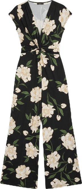 Petite V-neck Short-Sleeve Jumpsuit