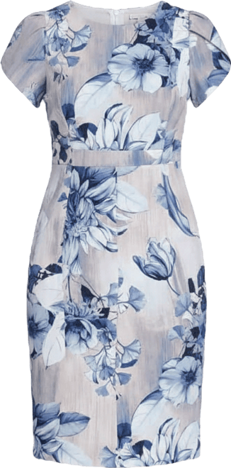 Petite Printed Short-Sleeve Midi Dress