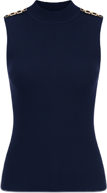 Women's Sleeveless Mock-Neck Sweater