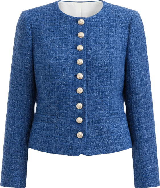 Women's Boucle Tweed Cropped Jacket