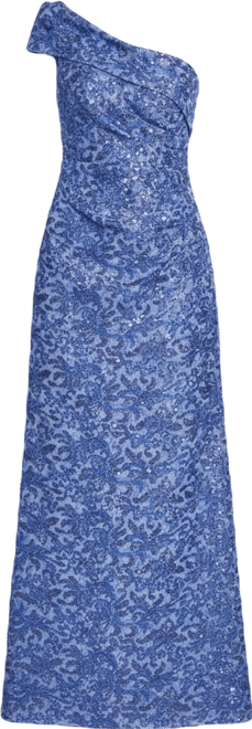 Women's One-Shoulder Side Tucks Long Dress