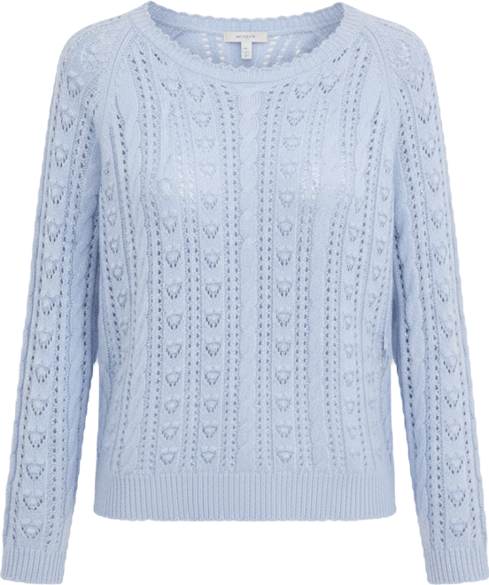 Women's Pointelle Crewneck Long-Sleeve Sweater