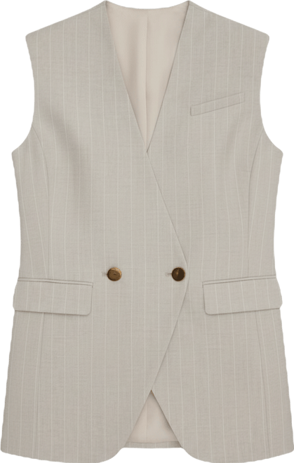 Women's Pinstripe Sleeveless Vest