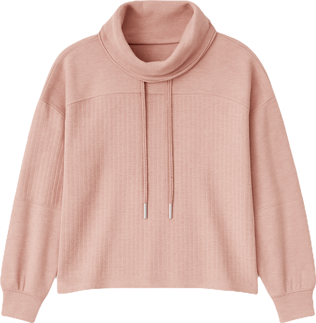 Petite Cowl Neck Ties Mix Media Knit Top