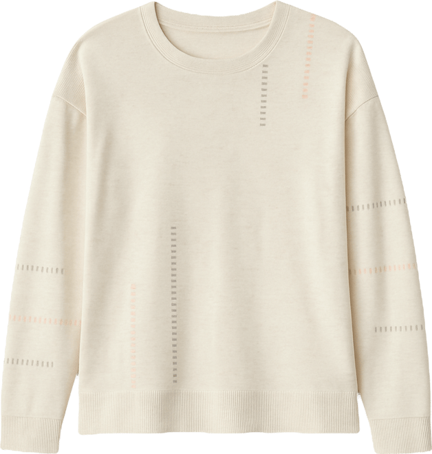 Petite Long-Sleeve Crewneck Mixed Media Knit Top