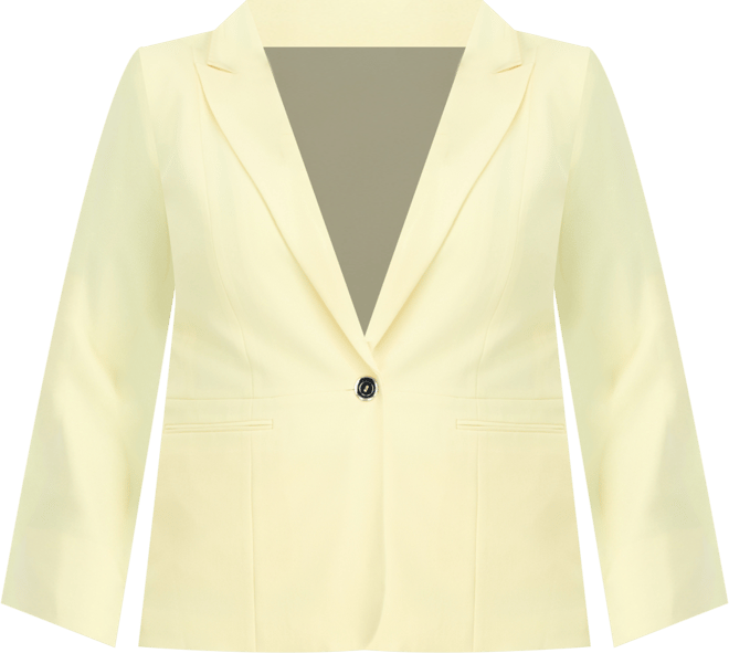 Plus Size Notch Collar One-Button Blazer