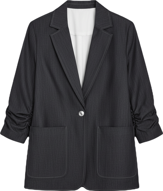 Plus Size Notch Collar Jacket