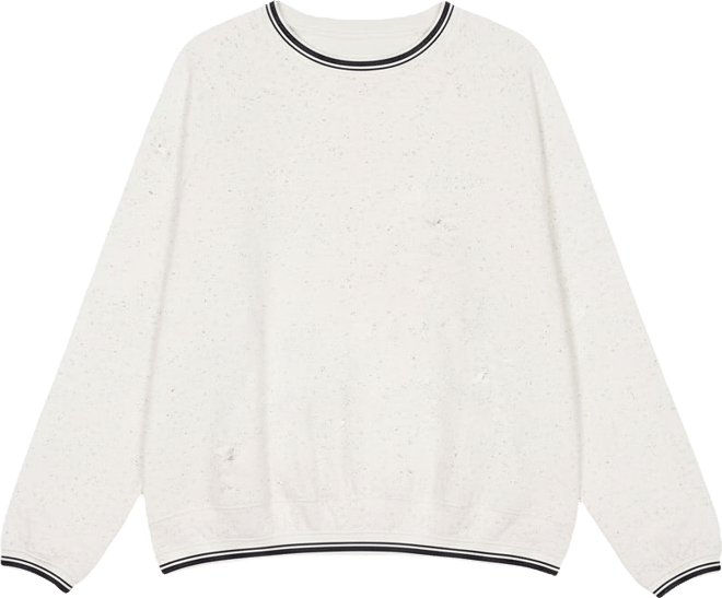 Plus Size Bubble Hem Fleck Knit Pullover Top