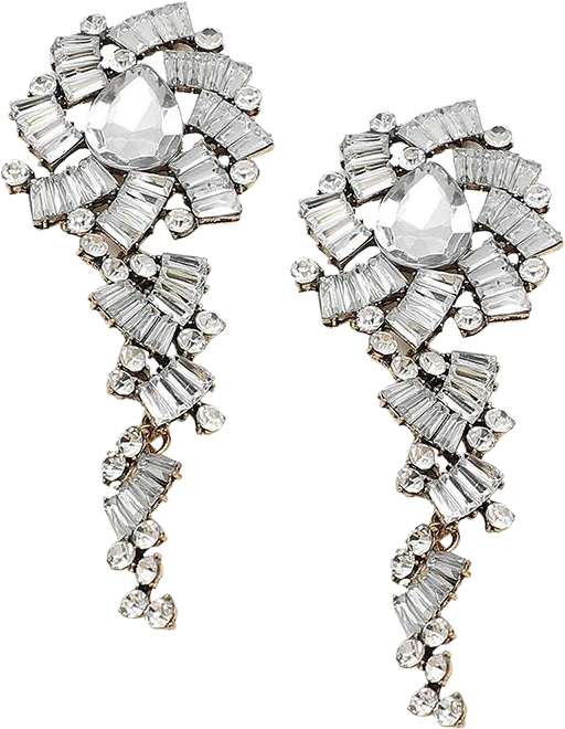 Women's Silver Embellished Drop Earrings