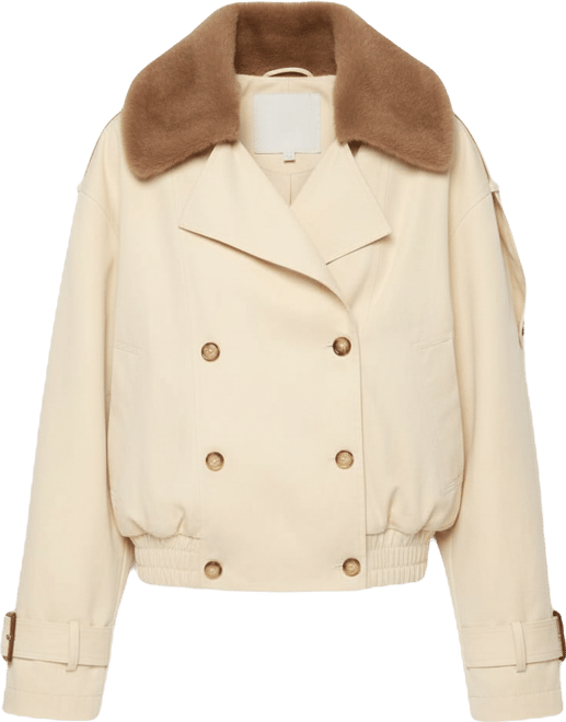 Women's Detachable Faux Fur Trench Coat