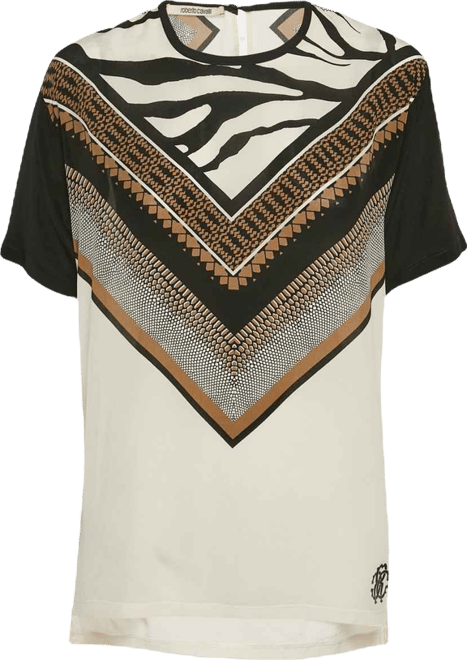 Women's Printed Silk Short Sleeve Top