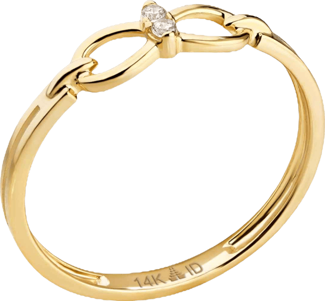 Infinity Ring in 14K Gold, Size 7, approx. 1.5 grams.