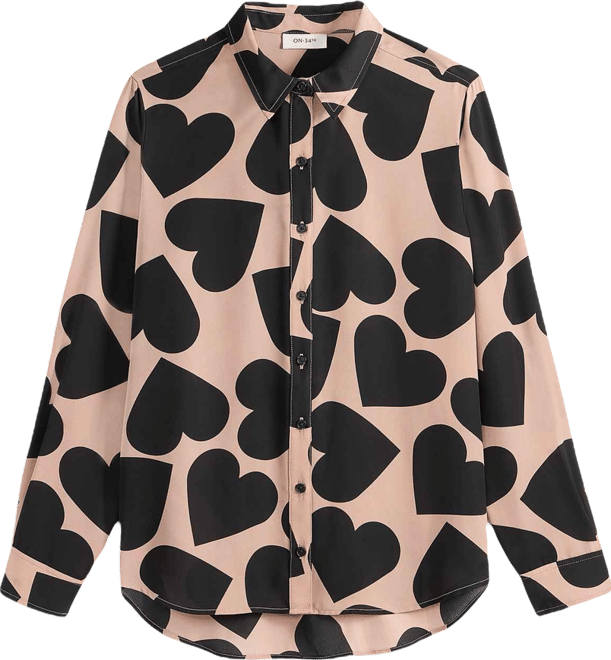 On 34th Women's Woven Heart Button-Down Top,  Exclusive