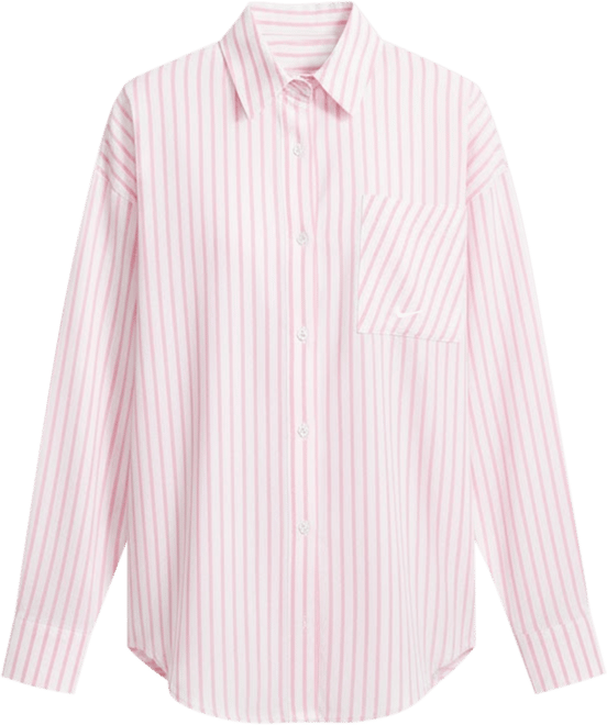 Nike Sportswear Chill Poplin Women's Oversized Woven Long-Sleeve Striped Top
