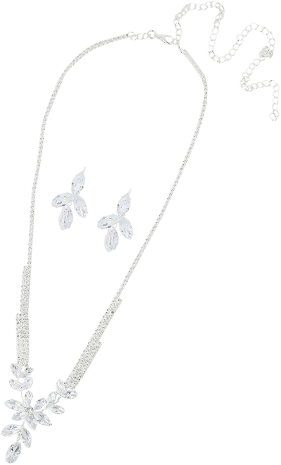 Women's Silver Bling Stone Jewellery Set