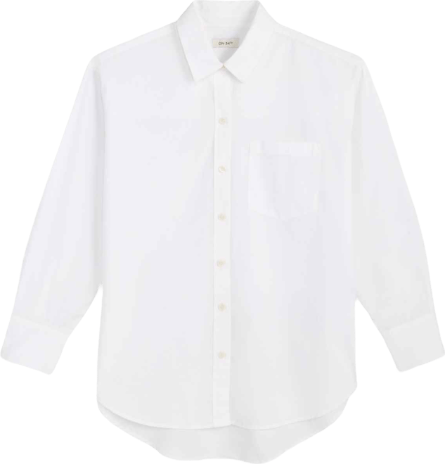 Women's Cotton Poplin Relaxed-Fit Button Down Shirt , Macy's Exclusive