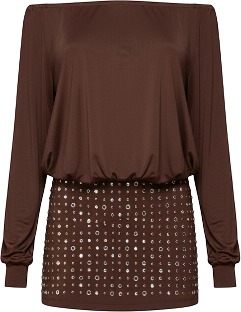 Women's Studded Off Shoulder Backless Romper