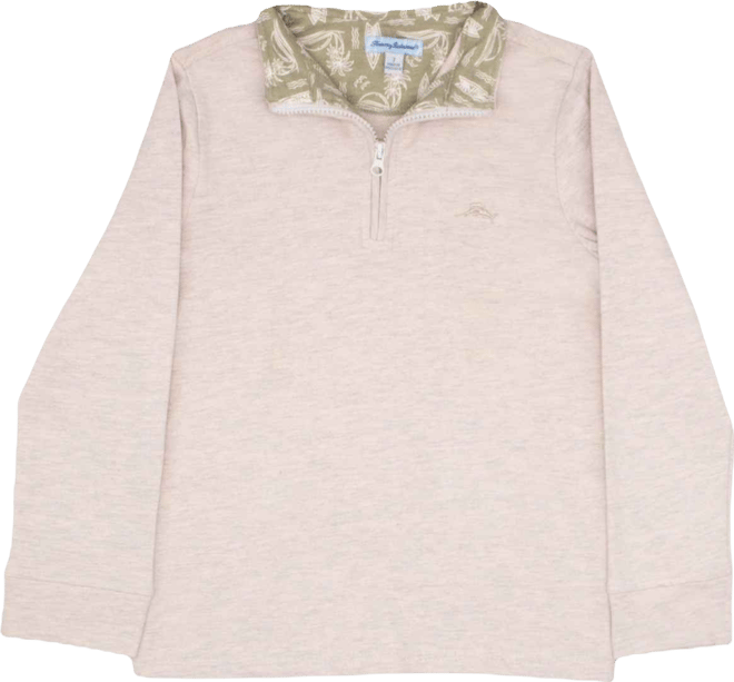 Big Boys Quarter-Zip Long Sleeve Knit Shirt