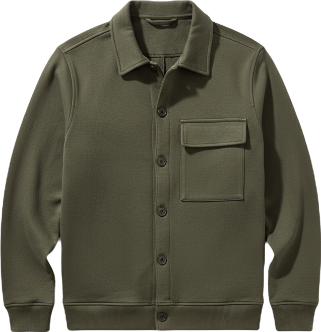 Men's Dark Olive Utility-Knit Jacket