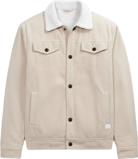 Men's Cream White Utility-Corduroy Jacket