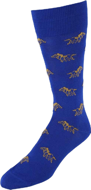 Men's The Winner Jockey and Horse Novelty Mid Calf Mercerized Cotton Sock (1 Pair)