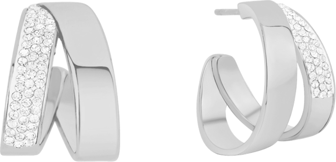 Crystal Stones Hoop Earrings