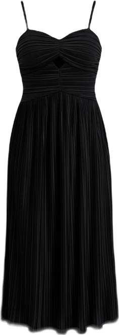 Women's Pleated Woven Sleeveless Midi Dress