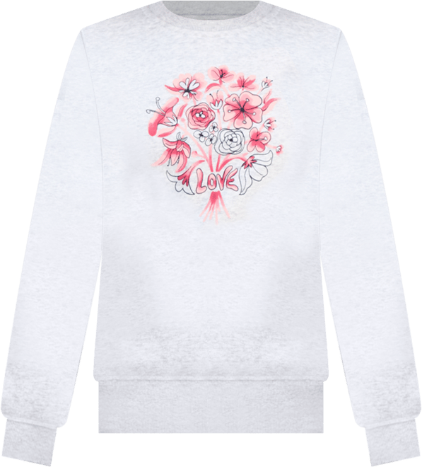 Petite Love Flowers Graphic Fleece Sweatshirt, Macy's Exclusive