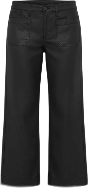 Women's Crop Patch Pocket Wide Leg Jeans