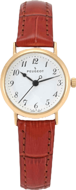 Womens Small Face Easy Read Minimalist Brown Leather Strap Watch