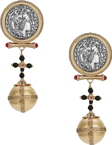 Globus Cruciger Coin Earrings