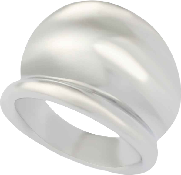 Silver Vintage Sculpted Statement Band Ring