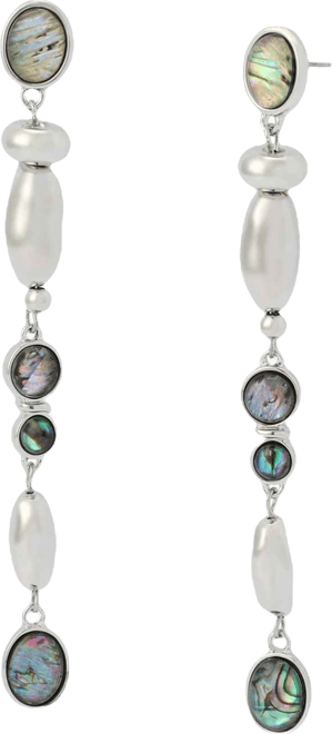 Abalone Beaded Linear Earrings