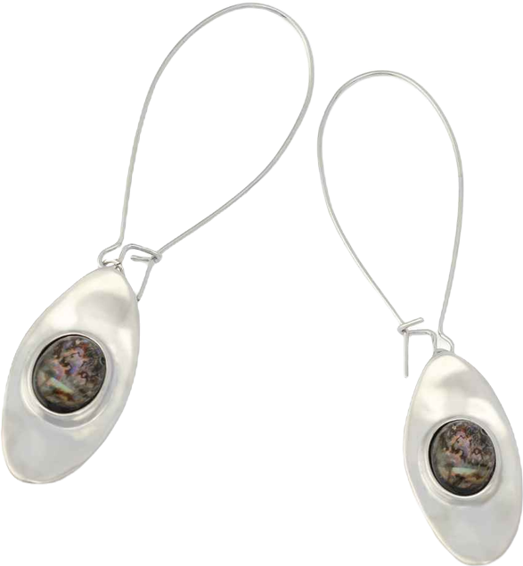 Abalone Textured Dangle Earrings