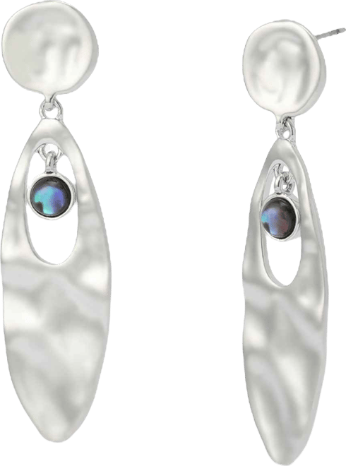Abalone Textured Statement Drop Earrings