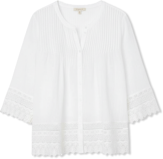 Women's Crochet Trim Blouse