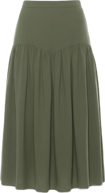 Women's Michel Dropped Waist Midi Shirred Skirt