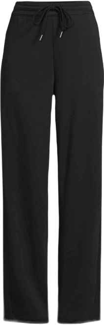 Women's Petite Sport Knit High Rise Pull On Relaxed Straight Leg Pants