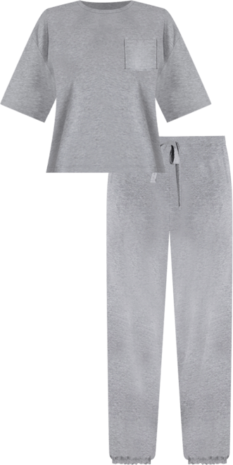 Women's 2-Piece Short-Sleeve T-Shirt and Joggers Pajama Set, Macy's Exclusive