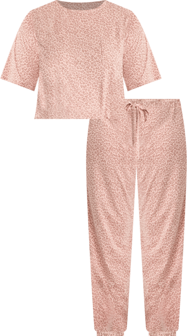Women's 2-Piece Short-Sleeve T-Shirt and Joggers Pajama Set, Macy's Exclusive