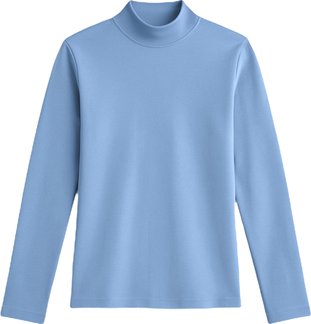 Petite Mock-Neck Cotton Long-Sleeve T-Shirt, Created for Macy's