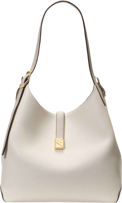 Deco Large Pebbled Leather Shoulder Bag