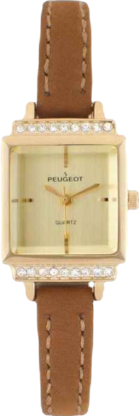 Women's 22mm Crystal Watch Gold Dial & Tan Strap