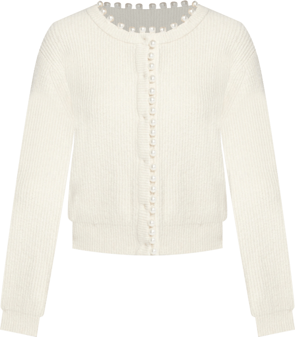 Women's Beaded Cardigan Cable Knit Sweater