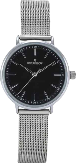 Women's 30mm Black Sleek Stainless Steel Mesh Band Watch